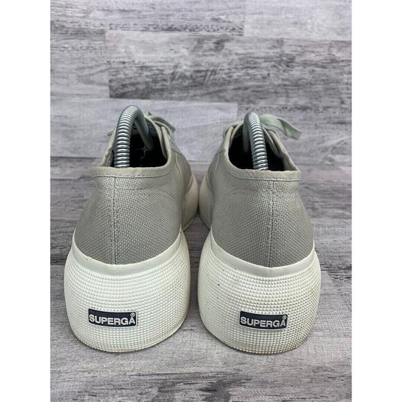 Superga Womens Gray Platform Sneakers Size 8 Canvas & Rubber Sole - Picture 3 of 8
